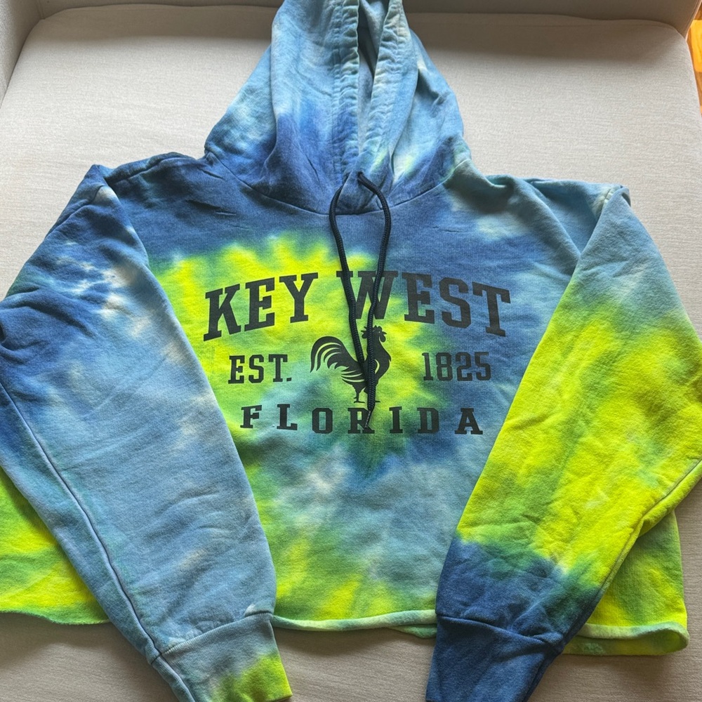 Cropped Key West Tie-Dye Hoodie
